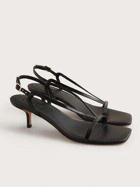 J.Crew Women's Krista slingback kitten-heel sandals in leather Sz 8 $168
